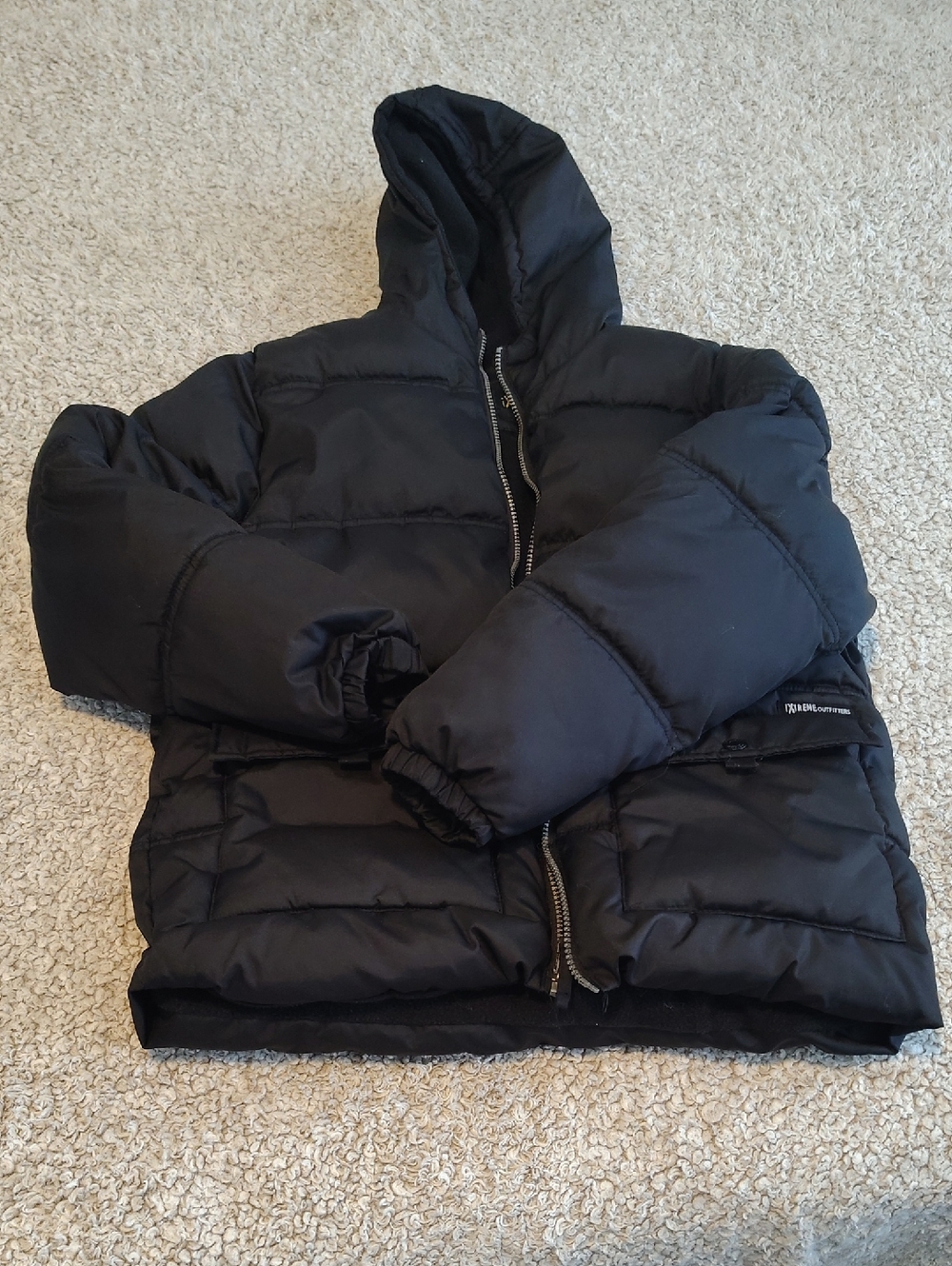 Black Hooded Puffer Jacket